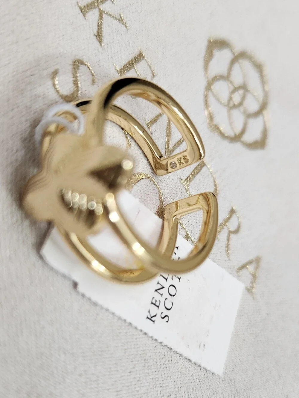 Kendra Scott Abbie Double Band Ring Gold Sz 9 NWT